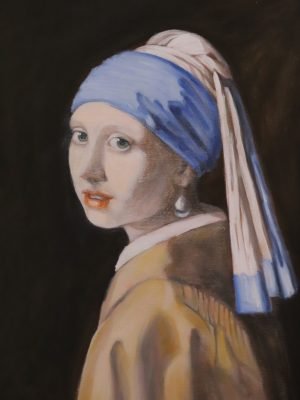 Copie du tableau jeune fille a la perle