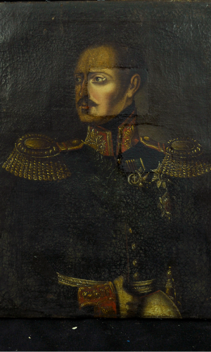 Portrait de Georges, évêque de Tobolsk pendent restauration